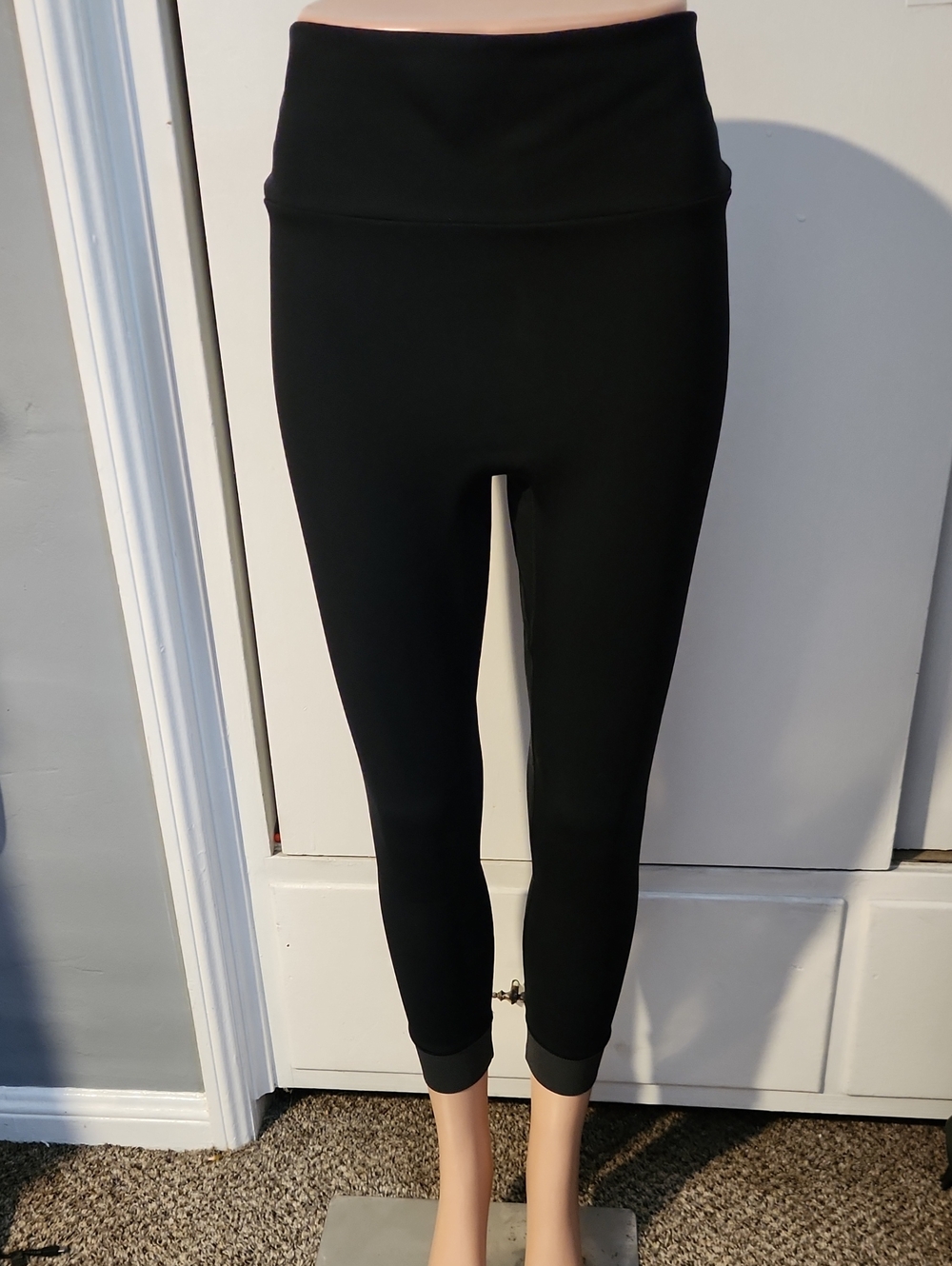 High Waist Echt Black Cropped Leggings Xlarge